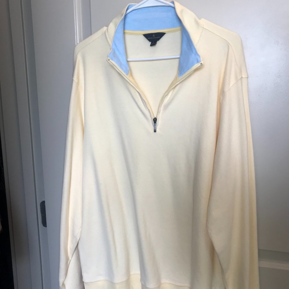 NWOT Brooks Brothers Bird's Eye -Cotton Half-Zip-L
